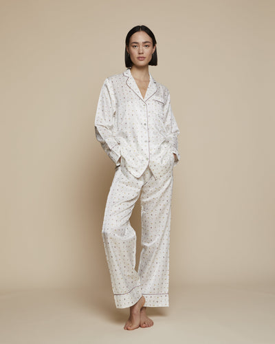 Ronja Cotton Silk Pyjama in Beach Day - Bottom - Loungewear Bottom, Pyjama, Silk Pyjama, Nightwear | RADICE
