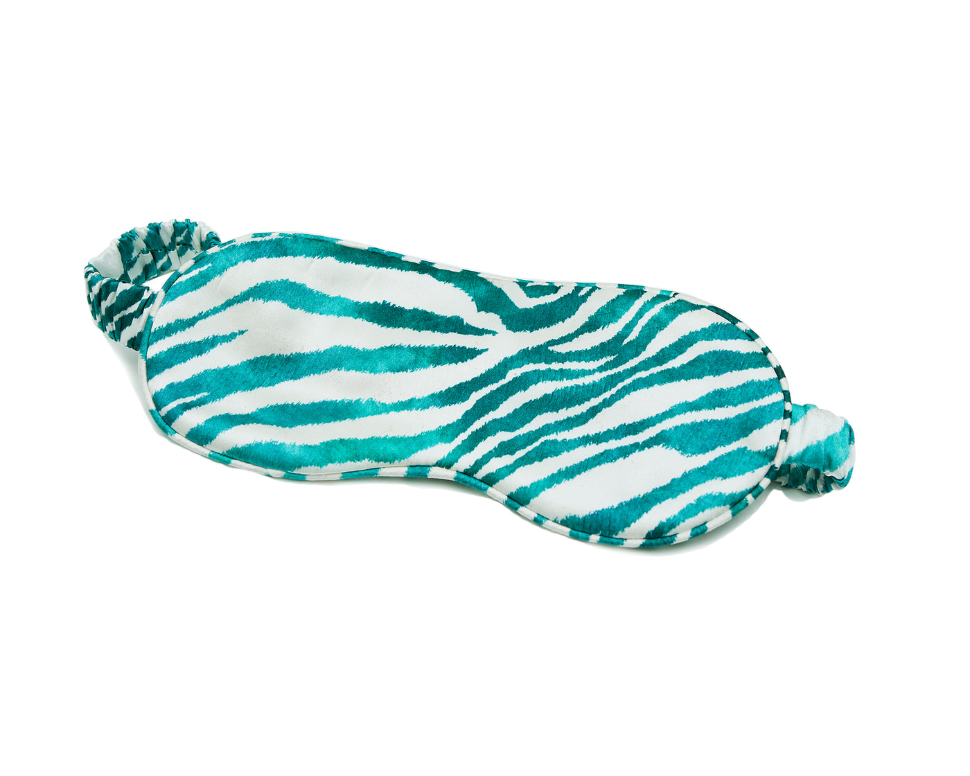 Schlafmaske aus Seide in Zebra Grün