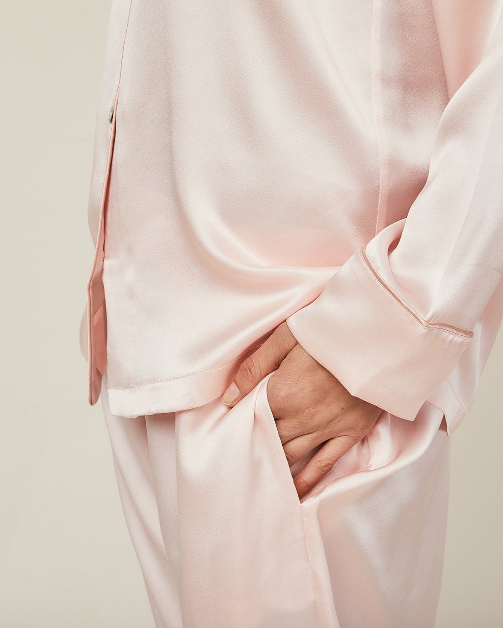 Elisabetha Silk Pyjama in Candy Rose - Bottom Loungewear, Pyjama, Seidenpyjama, Schlafanzug | RADICE