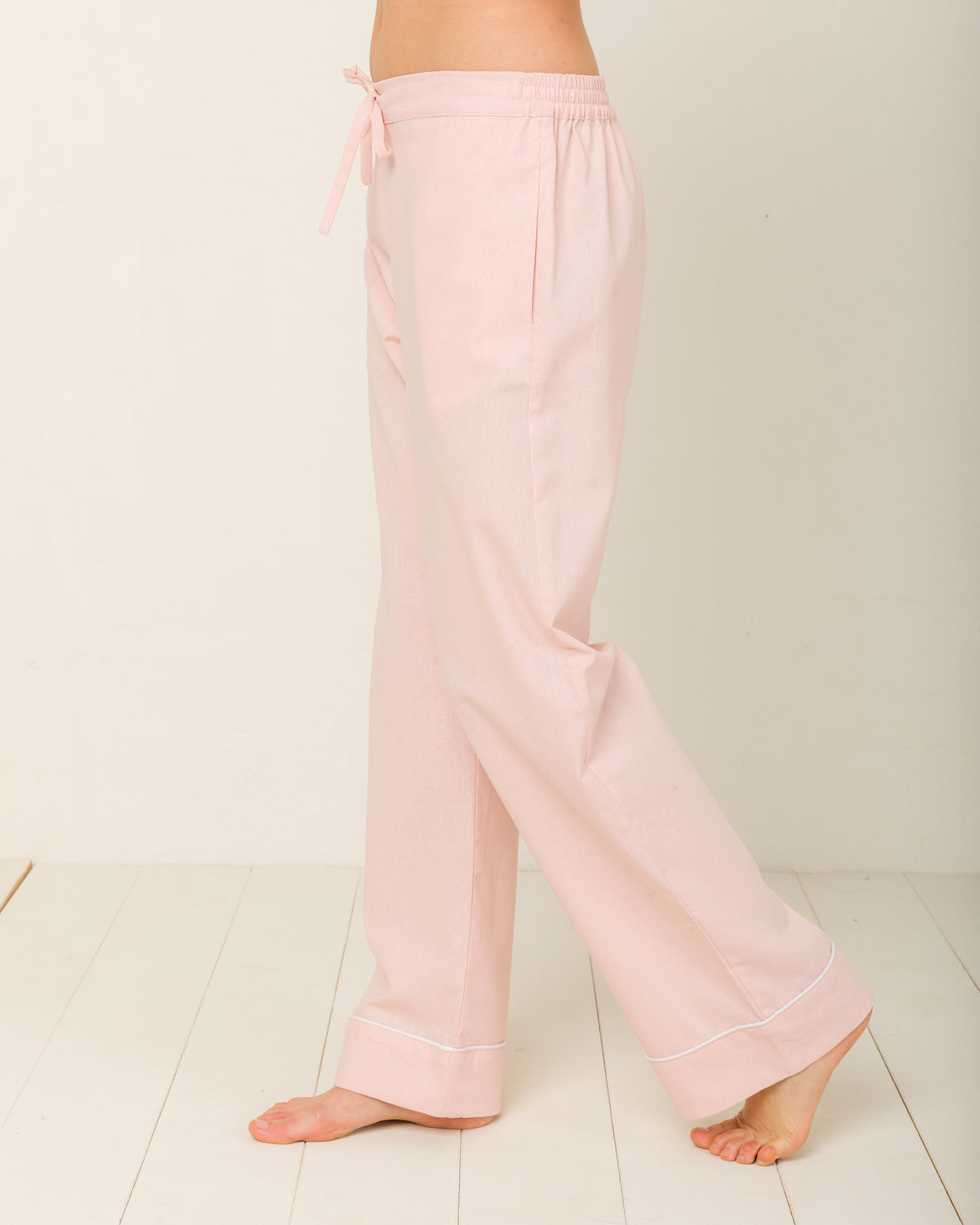 Sophia Linen-Mix Pyjama in Candy Rosé - Bottom Loungewear, Pyjama, Seidenpyjama, Schlafanzug | RADICE