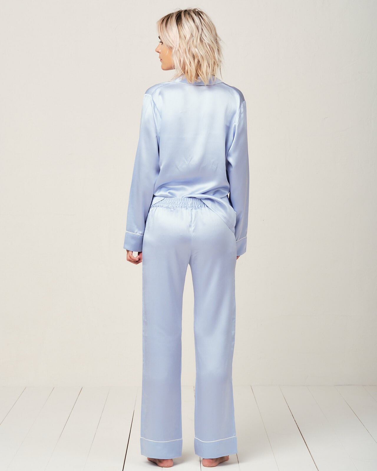 Elisabetha Silk Pyjama in Candy Blue - Bottom