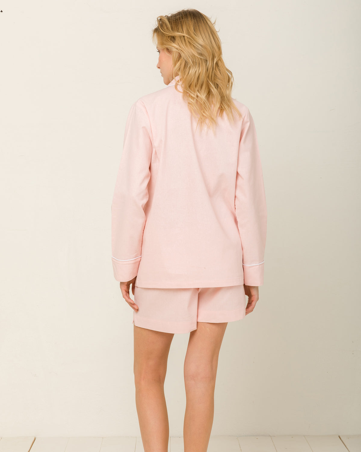 Sophia Linen-Mix Pyjama in Candy Rose - Top Loungewear, Pyjama, Seidenpyjama, Schlafanzug | RADICE