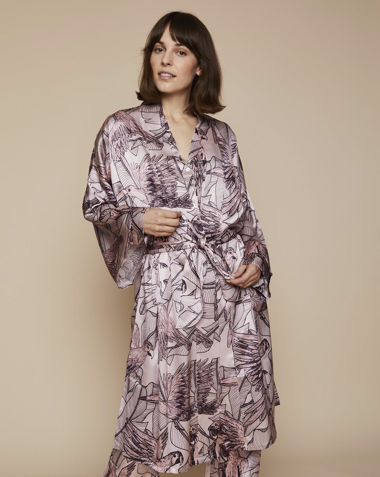 Silk Kimono in Jamaican Dawn - Loungewear, Silk Kimono, Nightwear | RADICE