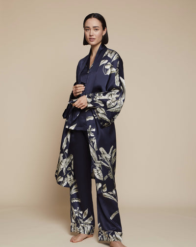 Silk Kimono in Elephant Garden - Silk Kimono, Pyjama, Loungewear, Nightwear | RADICE