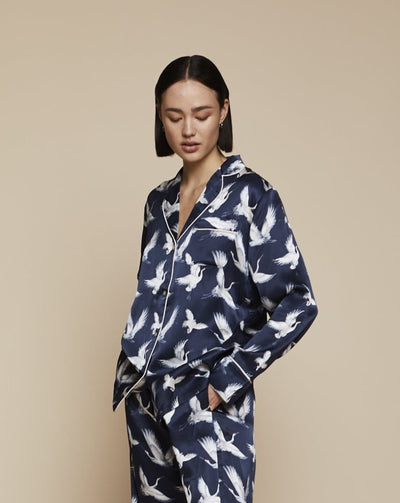 Elisabetha in Aves - Loungewear Top, Pyjama, Silk Pyjama, Nightwear | RADICE