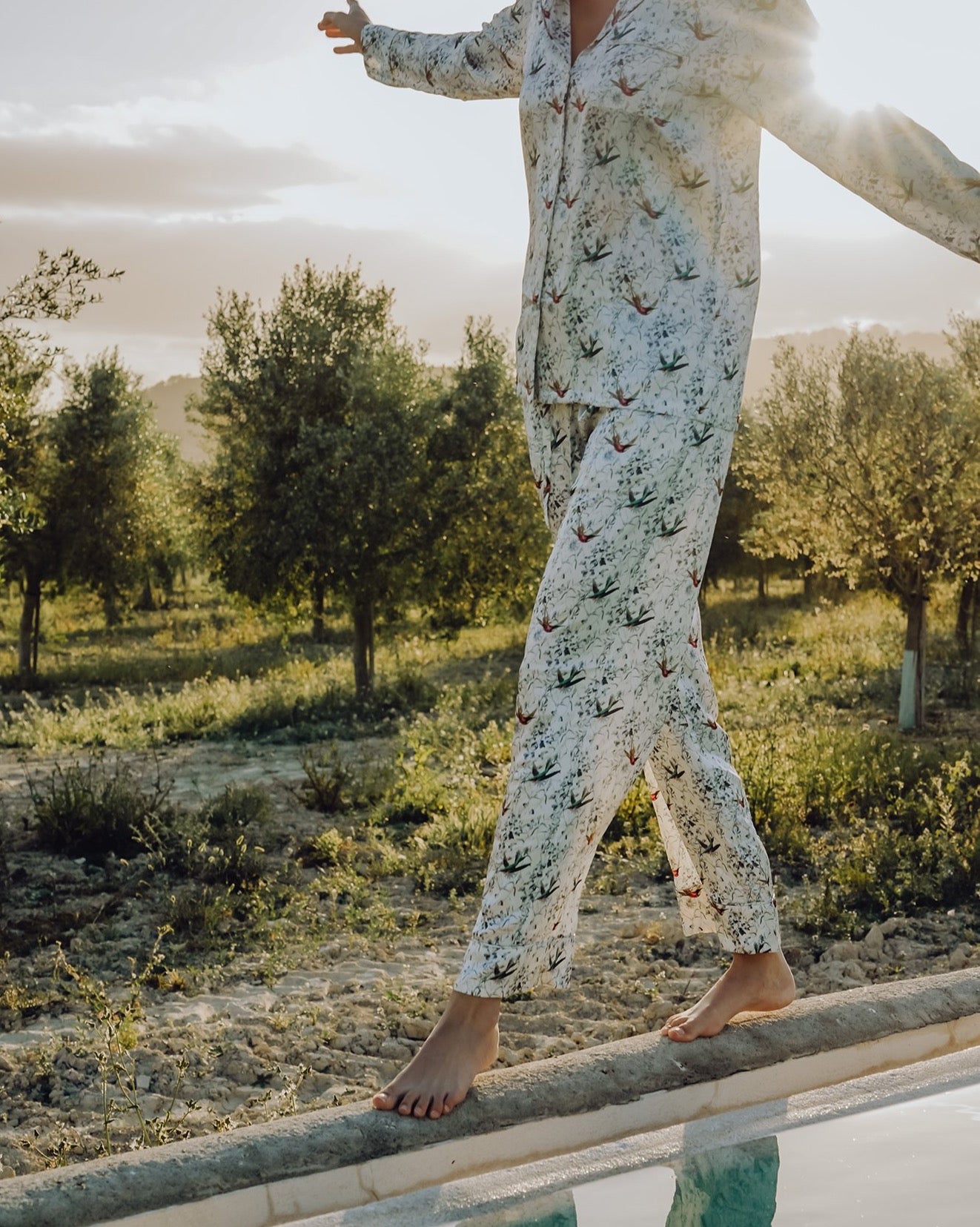 Elisabetha Silk Pyjama in September - Top