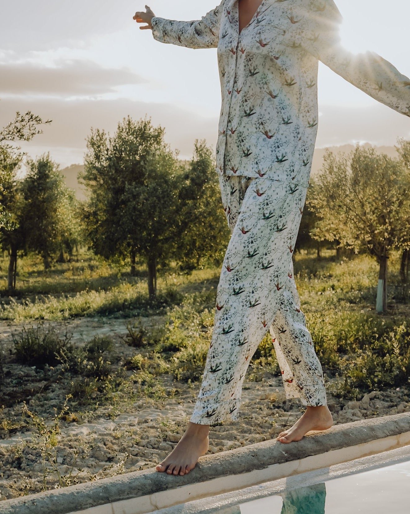 Elisabetha Silk Pyjama in September - Bottom