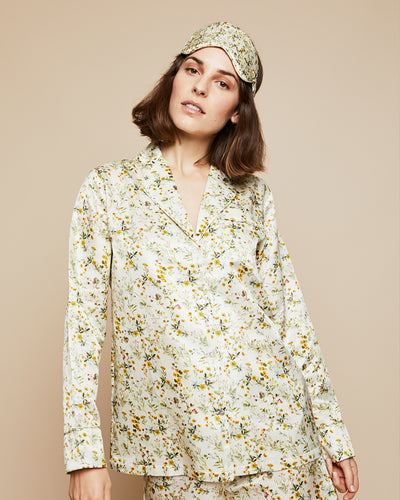 Ronja Silk Cotton Pyjama Top in Garden of Wales