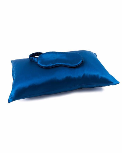 Jana Set - Silk Pillow Case & Eye Mask in Blue Hour