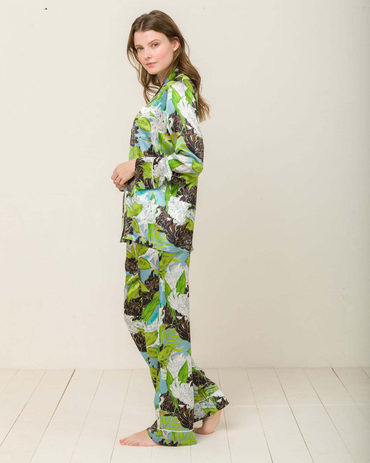 Elisabetha in Verona Garden - Top Loungewear, Pyjama, Seidenpyjama, Schlafanzug | RADICE