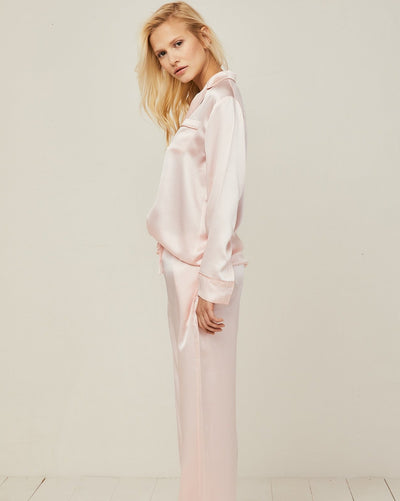 Elisabetha Silk Pyjama in Candy Rose - Top