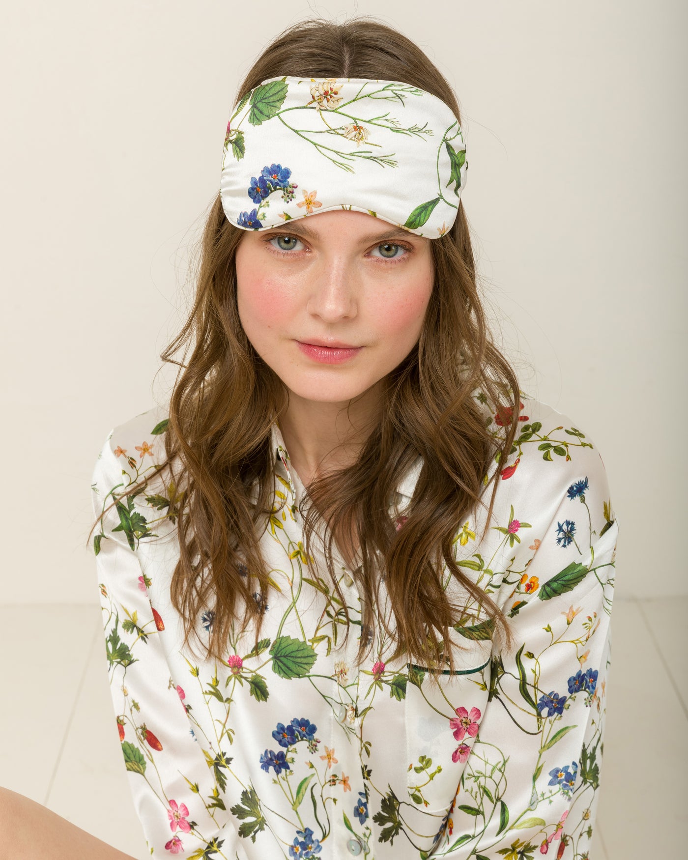 Silk Eye Mask in Botanic Garden Loungewear, Pyjama, Seidenpyjama, Schlafanzug | RADICE