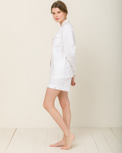 Sophia in Moonlight White - Short Loungewear, Pyjama, Seidenpyjama, Schlafanzug | RADICE