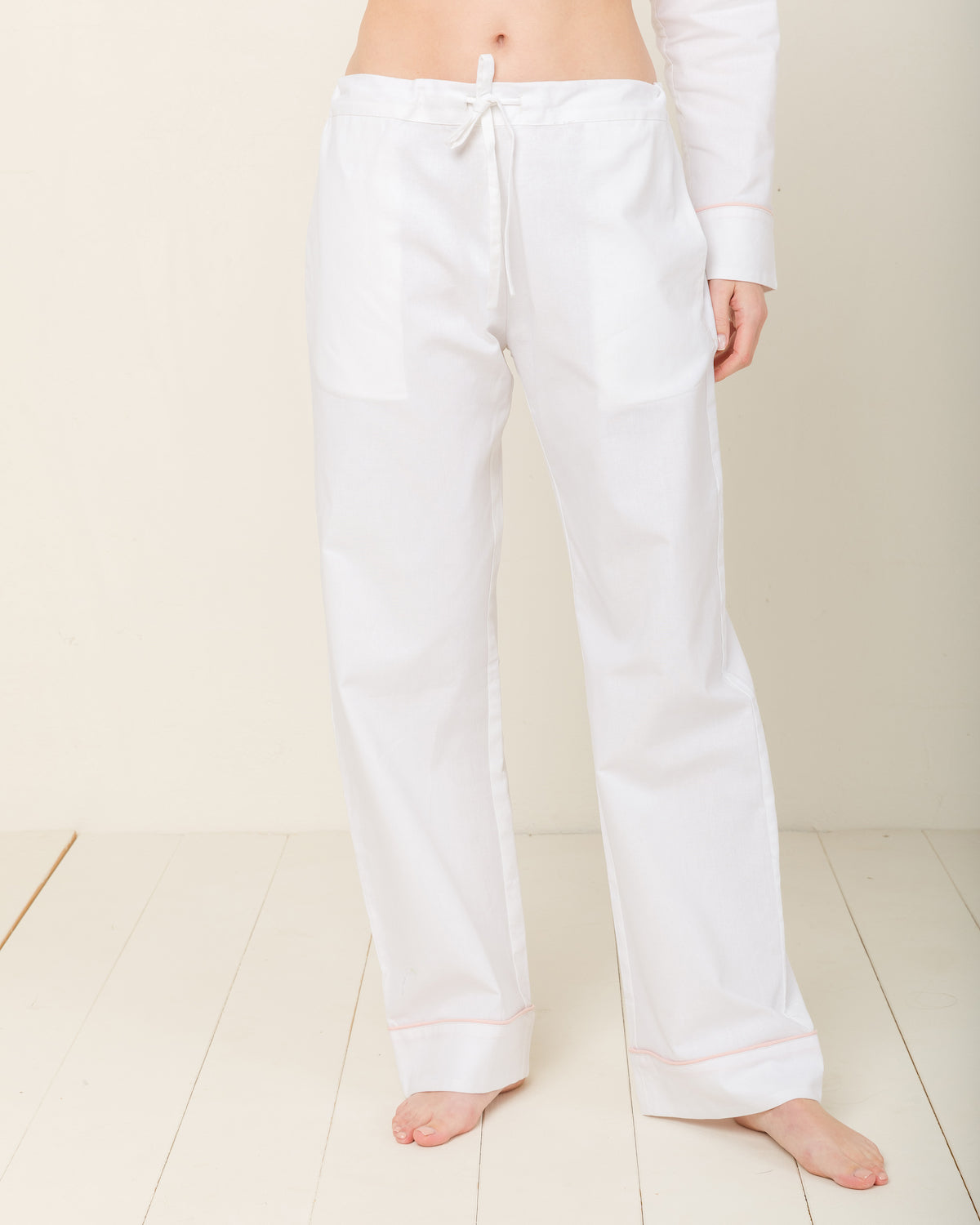 Sophia in Moonlight White - Bottom Loungewear, Pyjama, Seidenpyjama, Schlafanzug | RADICE